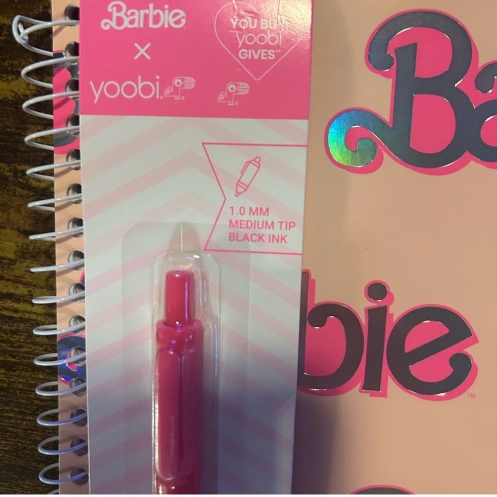 Barbie Yoobi Spiral Notebook & Pink and Blue Pen Trio - Picture 9 of 9